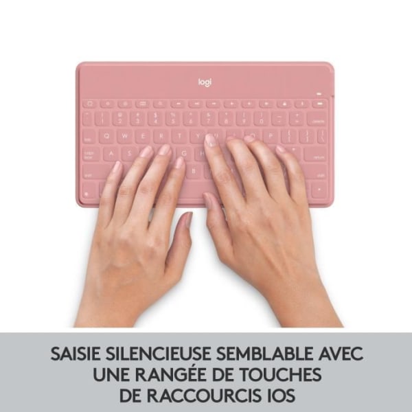 Trådlöst tangentbord - LOGITECH - Keys-To-Go - AZERTY - Bluetooth - 180g - Blush Pink
