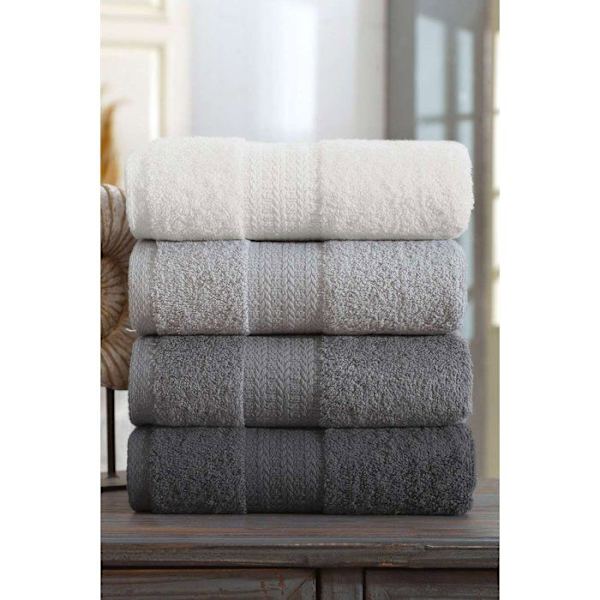 Set med 4 handdukar - 50 x 85 cm - Grå