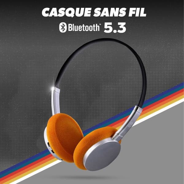 T'nB ORIGIN trådlöst Bluetooth-headset over-ear med mic, upp till 40 h batteri, justerbart huvudband, USB-C Svart och grå