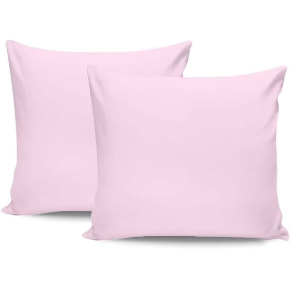 Bäddset - 1 påslakan 220 x 240 cm + 2 örngott 60 x 60 cm - 100% bomullssatin - Rosa