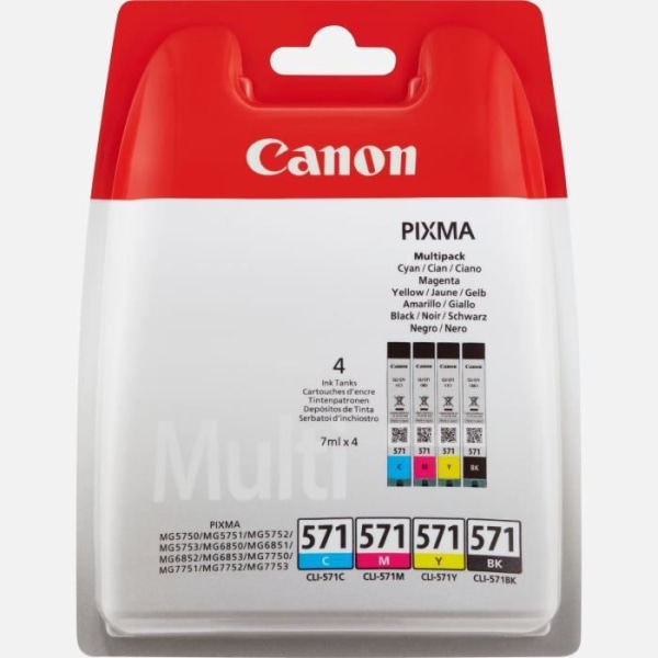 Canon Pack INK CLI-571 patroner (Cyan, Magenta, Gul, Photo Black) utan blister säkrade