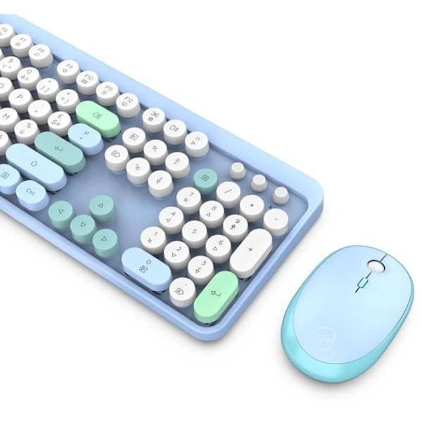 Trådlöst tangentbord + mus combo - MOBILITY LAB - Pure Color - Blå - Ergonomisk design - Diskret skrivning