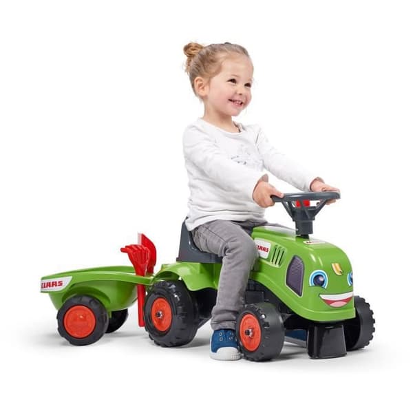 FALK - 212C - Claas traktorbärare med släp, spade och kratta