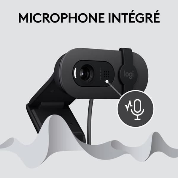 Webbkamera - Full HD 1080p - LOGITECH - Brio 100 - Integrerad mikrofon - Grafit - (960-001585)