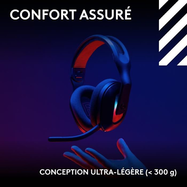 Gamingheadset - trådlöst - Logitech G - Astro A20 X - Lightspeed - Svart