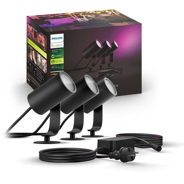 PHILIPS Kit med 3 HW&CA Lily 8W anslutna fläckar - Antracit