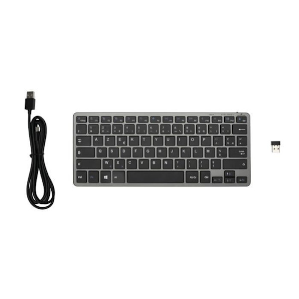 TKL-tangentbord - BLUESTORK - Bluetooth + 2,4Ghz PC - Grå och svart