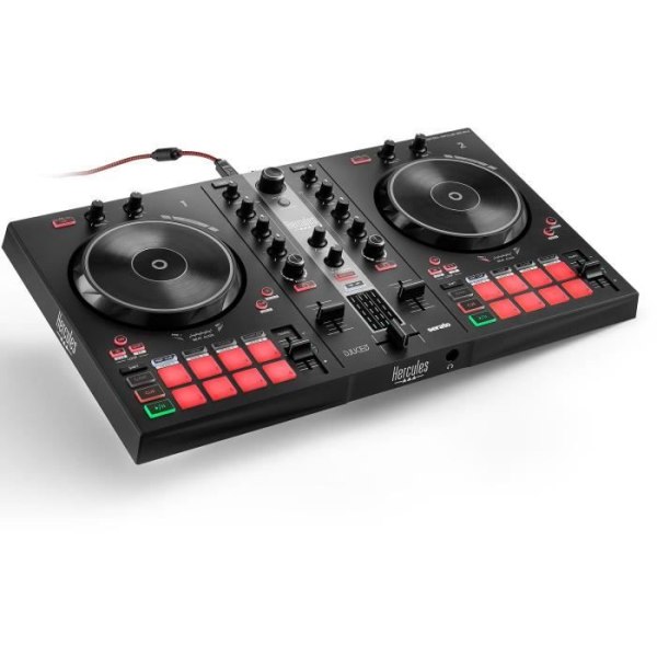 HERCULES DJCONTROL INPULSE 300 MK2 - USB DJ-kontroller - 2 kanaler med 16 pads och integrerat ljudkort