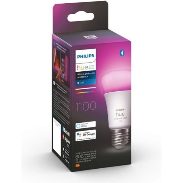 PHILIPS Hue White and Color Ambiance - Ansluten LED-lampa 10W Ekvivalent 75W - E27 Bluetooth x1