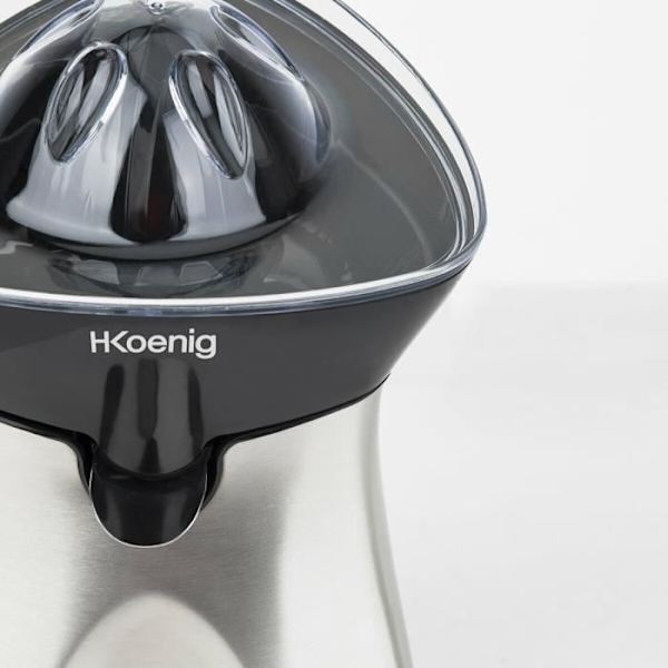 Elektrisk citruspress - H.KoeNIG AGR60 - 2 utbytbara koner - Non-Drip pip - Rostfritt stål
