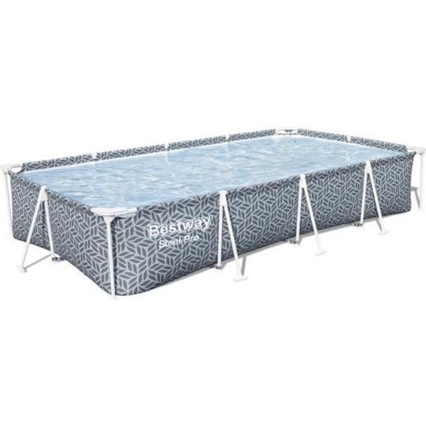 BESTWAY rörformad ovanjordspool - Steel Pro - 366 x 201 x 66 cm - Rektangulär - grafisk dekor