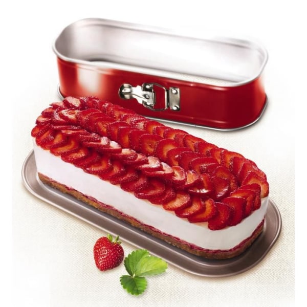 TEFAL Delibake tårta i stål - Ø 30 x 11 cm - Röd och grå - Med gångjärn
