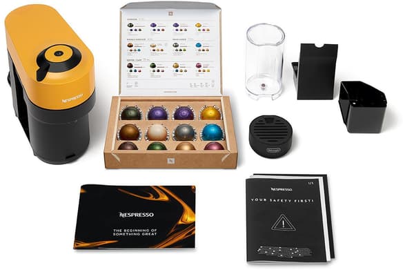 Kapselmaskin för kaffe - DELONGHI - ENV90.Y - Nespresso Vertuo Pop - Gul