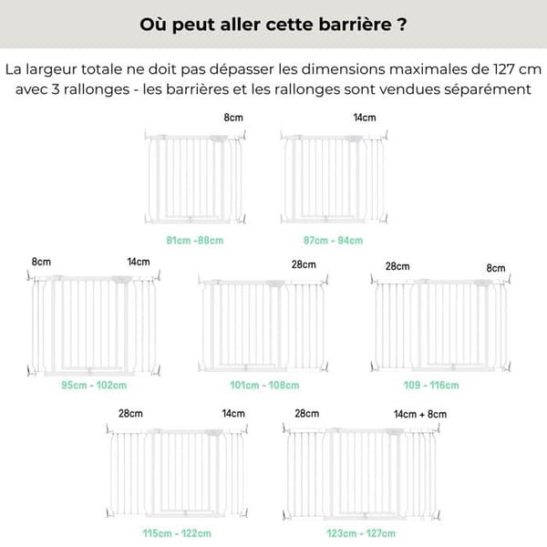 INGENUITY 8 cm säkerhetsbarriärförlängning  lämplig för Easy Install-barriären