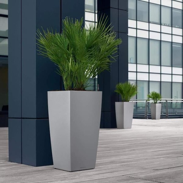 Blomkruka - LEC - Cubico Premium 50 - metalliskt silver - väderbeständig