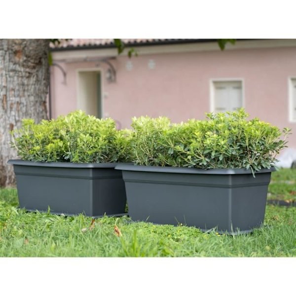 Mediterraneo Rectangular Flower Bin - 110L - 100 cm - Plast - Anthracite