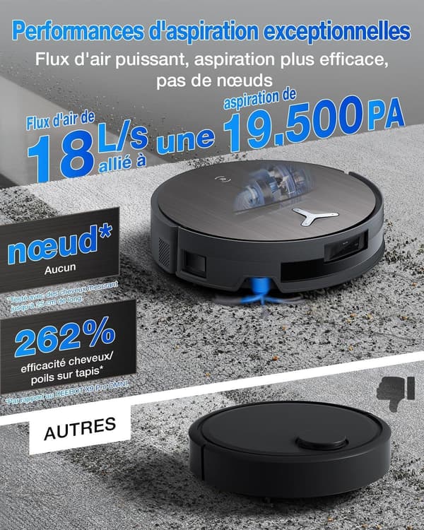 ECOVACS X11 PRO OMNI - Robotdammsugare och mopp med blästring - 19500 Pa - Ultrasnabb PowerBoost - OZMO Roller 2.0 - ZeroTangle 3.0