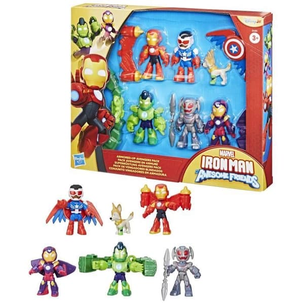 Paket med Avengers-figurer i rustning, Marvel Iron Man och hans fantastiska vänner