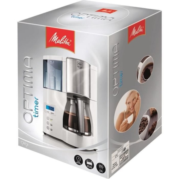 MELITTA 100801 Optima Timer Programmerbar filter Kaffebryggare - Vit