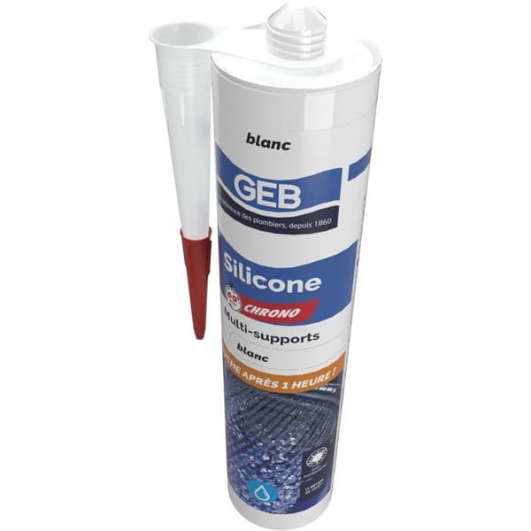 Sanitetssilikon för flera ytor - 60 Chrono - GEB - Vit - 280 ml