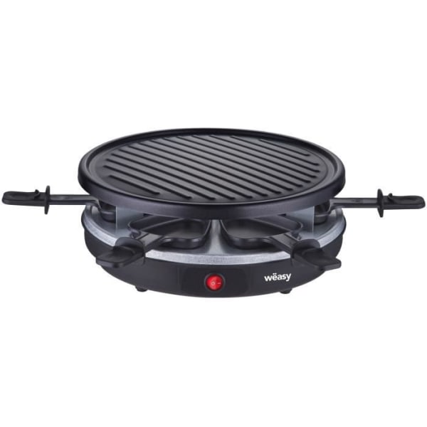 WEASY LUGA60 - Raclette och grill för 4 personer - 900W - Non-stick beläggning - 30x30cm - Avtagbar tallrik