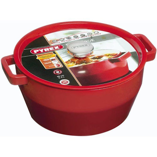 PYREX Rund långsam spis 6,3 L röd