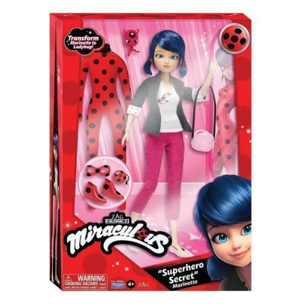 Miraculous Ladybug - Modedocka 26 cm och hennes två kläder