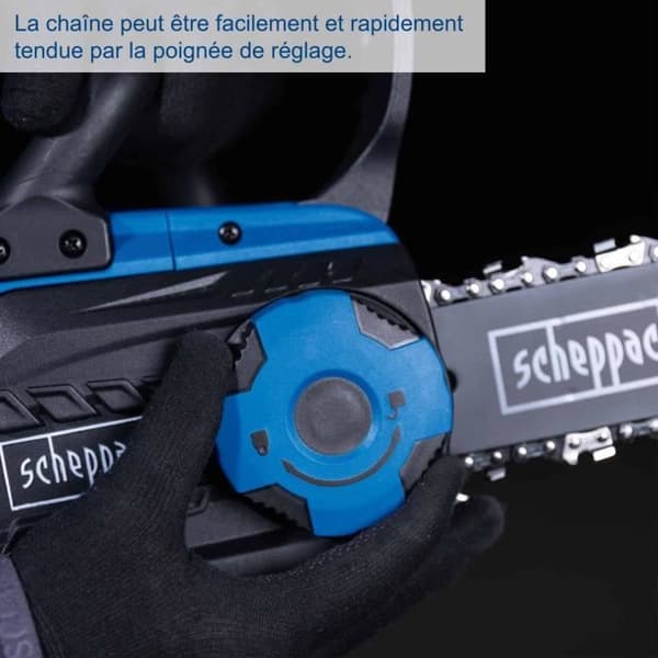 Scheppach sladdlös motorsåg - C-CS254-X SET S - 25,4 cm såglängd - 20V IXES 2Ah batteri + laddare