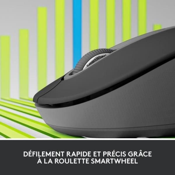Logitech Signature M650 L trådlös mus - vänster - för stora händer, tyst, Bluetooth, programmerbara knappar - grafit