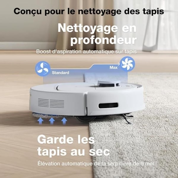 Robotdammsugare med automatisk tömningsstation - ECOVACS N30 Pro OMNI - Power 10000Pa - Varmvattenrengöring