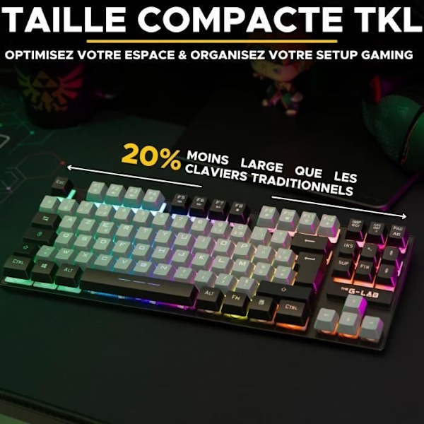 Speltangentbord - The G-Lab - KEYZ CESIUM - RGB - Grå & Svart - TKL