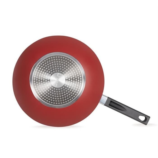 Premier Chef - Wok 32 cm - LIVOO - MEP156R - Non-stick utan PFOA eller PFOS - Silikonhandtag - Alla hällar inklusive induktion