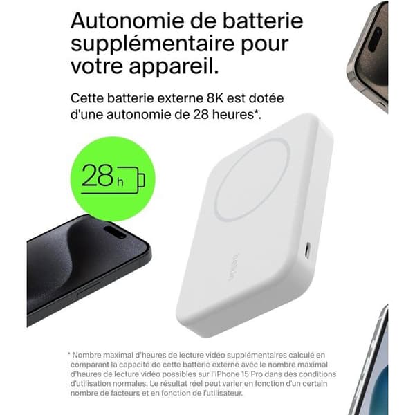 BELKIN Magnetisk Powerbank - Vit