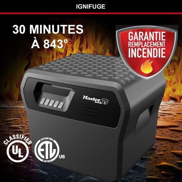 MASTER LOCK Säkerhetsfodral / Safe - Brandsäker och vattentät - Elektronisk kostym - 18,5L