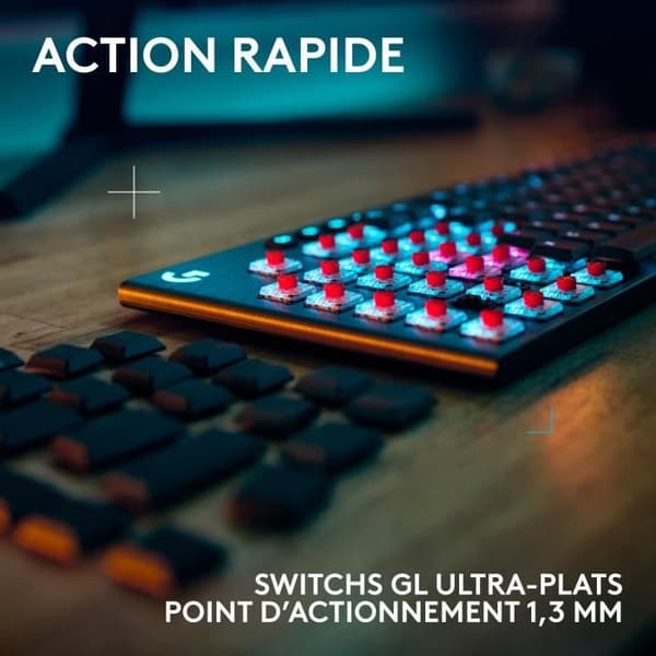Speltangentbord - trådlöst - Logitech G - G915 X - Clicky switch - AZERTY - Svart