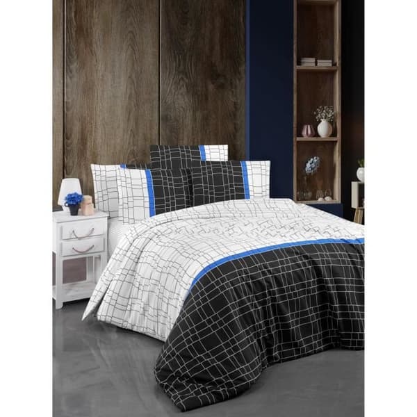 Bäddset - 1 påslakan 220 x 240 cm + 2 örngott 60 x 60 cm - 65% bomull, 35% polyester - Vit