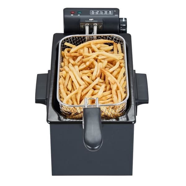 Fritös - CONTINENTAL EDISON - CEFR3BLK - 3 L - 2000 W - 1 korg - Svart