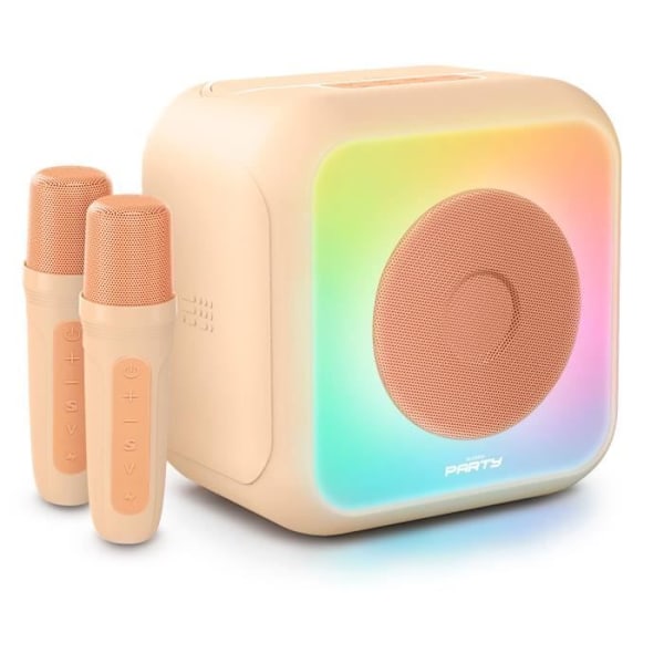 Upplyst karaokehögtalare - BIGBEN - Fiske - Bluetooth, 30W, 2 USB-C trådlösa mikrofoner, Equalizer, Li-on batteri