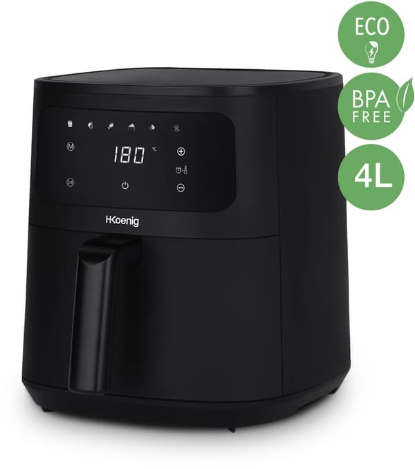 HKoeNIG Oljefri Fritös - FRY840 - 4L Kapacitet - 6 Matlagningsprogram - 1300W