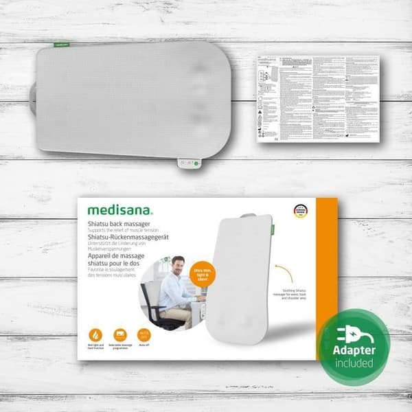 Massageryggstöd - MEDISANA - MC 600 - Ultratunn - Shiatsu och värme - 4 program - Vit