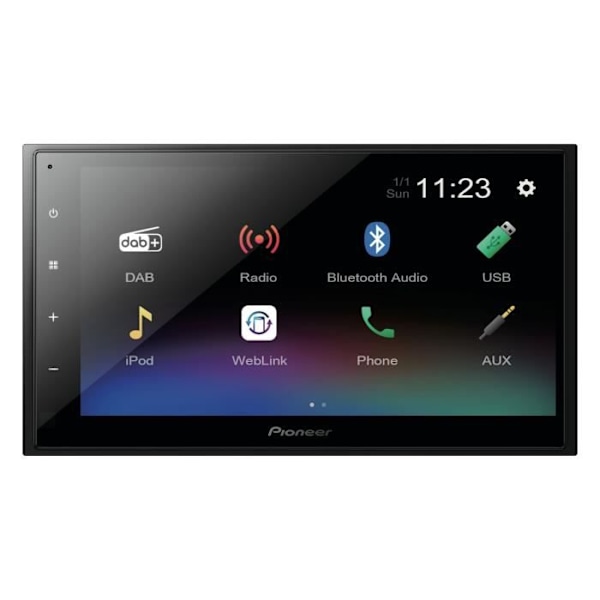 AutRadio - Pioneer - DMH -A340DABDAB - USB - 2 DIN - Skärm 6.8 Kapacitiv Type - Bluetooth - DAB+