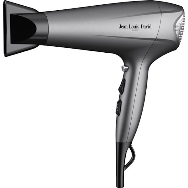Hårtork - JEAN LOUIS DAVID - Power Dry - Diffusor - 3 temperaturinställningar - 2400 W - Grå
