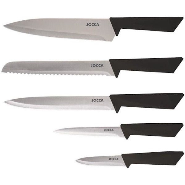 Set med 5 knivar - JOCCA - Polypropylenblock - Svart
