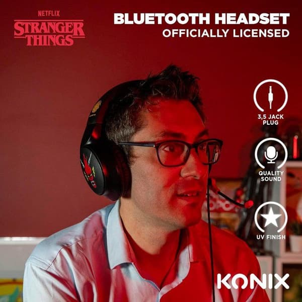 Over-ear gamingheadset - Trådbundet - Konix - Stranger Things - PC, PS5, Switch 2 och Xbox - Mikrofon - 1,5 m kabel