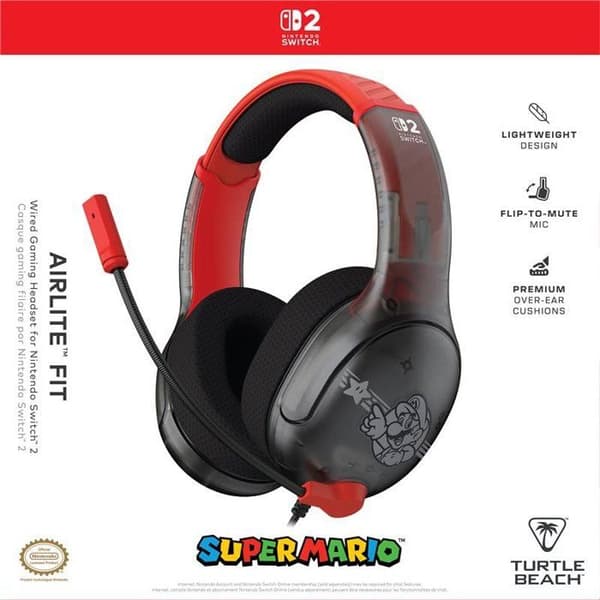 Trådbundet spelheadset - TURTLE BEACH - Airlite Fit - Mario Star - För Nintendo Switch 2