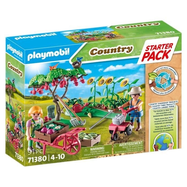 PLAYMOBIL 71380 Startpaket Grönsaksträdgård - Land - Med två karaktärer och många tillbehör - från 4 år och uppåt