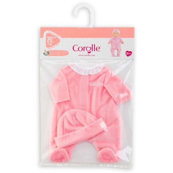 Rosa Pyjamas och hatt - COROLLE - Kläder - För 30 cm docka - Från 18 månader