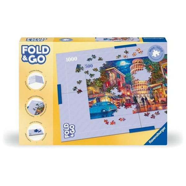 Pusselbräda - RAVENSBURGER - 17971 - Vikbar - För 1000 bitar - Fästklämmor