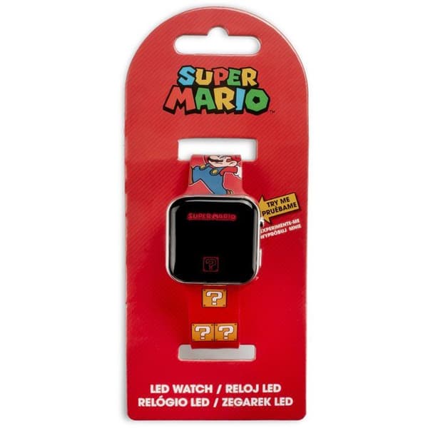 LED-klocka - BARNLICENSERING - Super Mario - Ålder 4+ - Röd