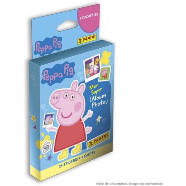 Blisterförpackning med 6 PANINI-fickor - PEPPA PIG - 24 klistermärken + 6 kort